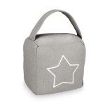 Opritor de usa decorativ, cu stea, gri/alb, din poliester/nisip, 18,5x14x10 cm - imagine 5