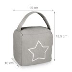 Opritor de usa decorativ, cu stea, gri/alb, din poliester/nisip, 18,5x14x10 cm - imagine 4