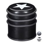 Opritor de usa decorativ cu stea, plastic/cauciuc, 8 x 7 cm, negru