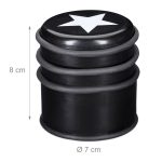 Opritor de usa decorativ cu stea, plastic/cauciuc, 8 x 7 cm, negru - imagine 5