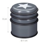 Opritor de usa decorativ, cu stea, plastic/cauciuc, 8 x 7 cm, antracit/negru - imagine 5