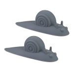 Opritor de usa decorativ, 2 bucati, gri, din cauciuc moale,  4,5x14x4 cm