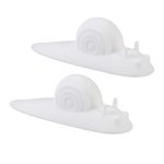 Opritor de usa decorativ, 2 bucati, alb, din cauciuc moale,  4,5x14x4 cm - imagine 8