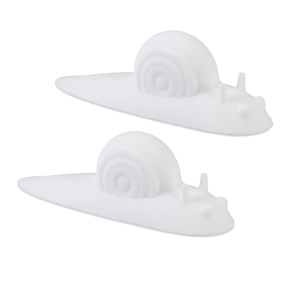 Opritor de usa decorativ, 2 bucati, alb, din cauciuc moale,  4,5x14x4 cm - imagine 2
