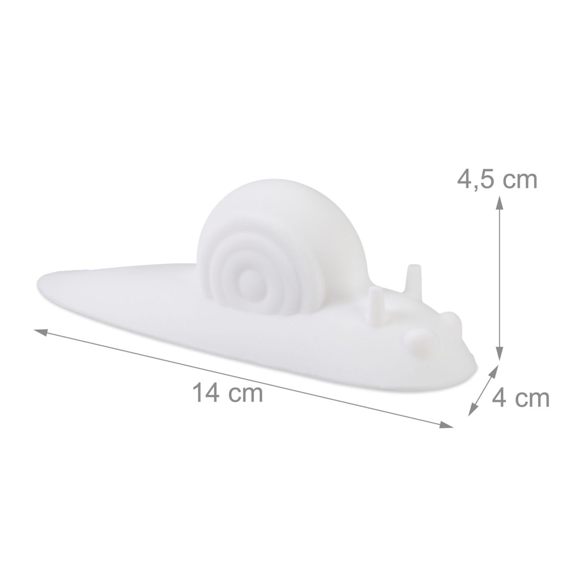Opritor de usa decorativ, 2 bucati, alb, din cauciuc moale,  4,5x14x4 cm - imagine 4