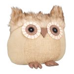 Opritor de usa decorativ, bufnita, maro, 21x22x19 cm, din poliester si nisip