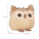 Opritor de usa decorativ, bufnita, maro, 21x22x19 cm, din poliester si nisip - imagine 5