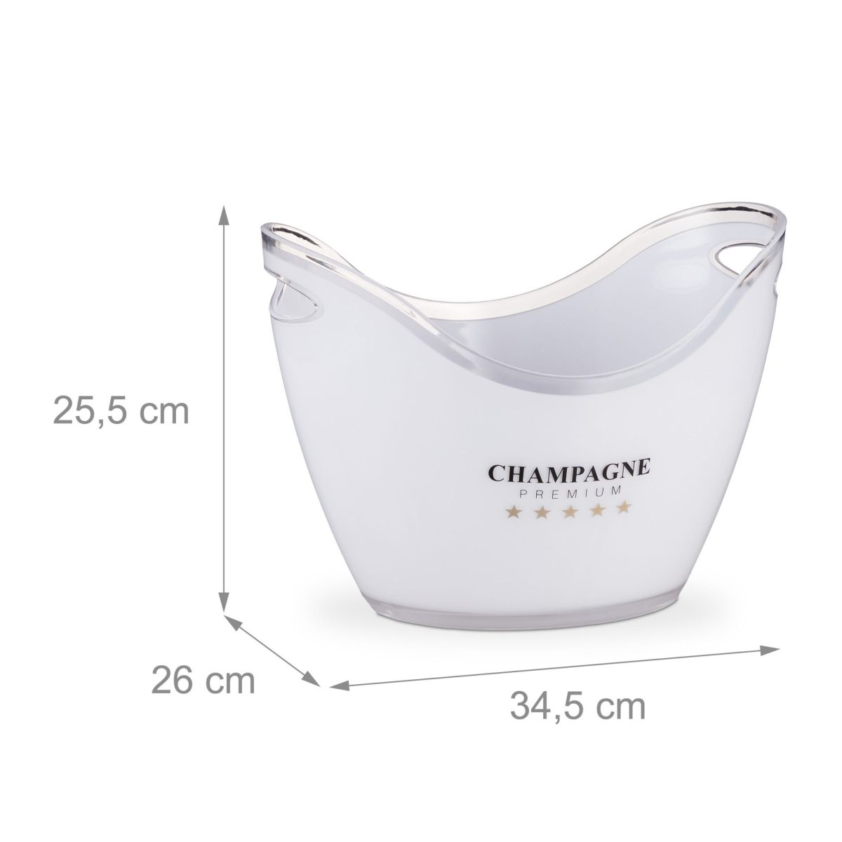 Frapiera sampanie si vin, manere transport, 6 l, 25,5 x 34,5 x 26 cm, alb - imagine 4