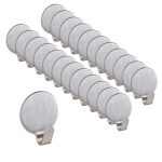 Set de carlige adezive din otel inoxidabil, 24 bucati, argintu, suport pentru halate/prosoape/chei