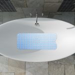 Covoras antiderapant pentru cada XXL,  0,7 x 97 x 39 cm, albastru deschis - imagine 7