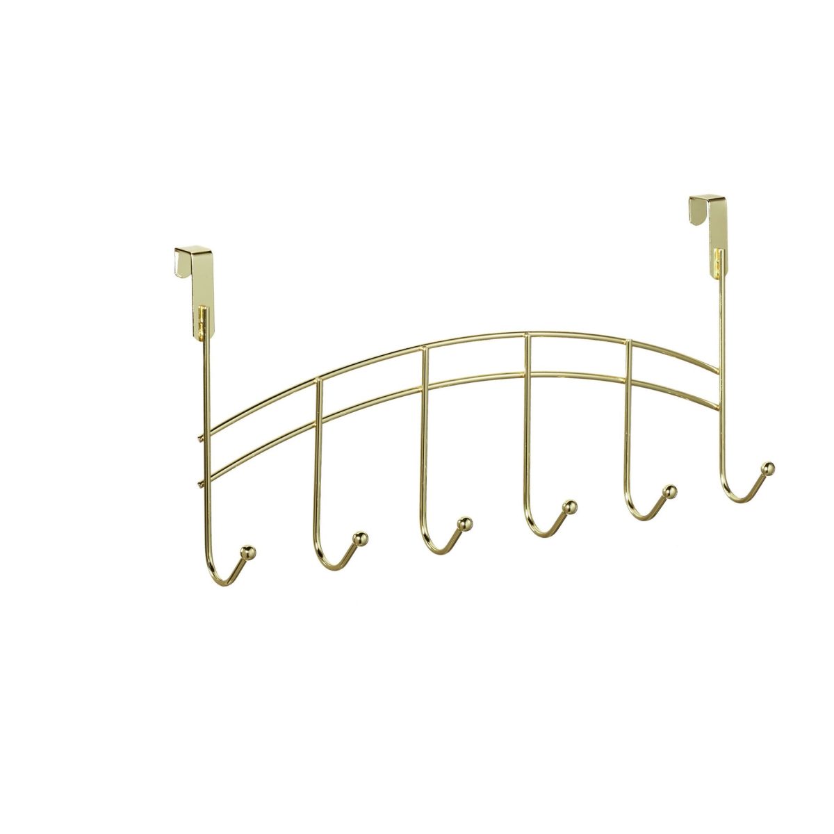Cuier metalic versatil, cu 6 carlige, 20x40x9 cm auriu - imagine 5