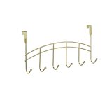Cuier metalic versatil, cu 6 carlige, 20x40x9 cm auriu - imagine 5