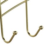 Cuier metalic versatil, cu 6 carlige, 20x40x9 cm auriu - imagine 8