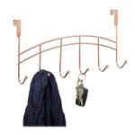 Cuier metalic versatil, cu 6 carlige, 20x40x9 cm, cupru - imagine 8
