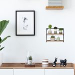Raft de perete, 2 rafturi, 17 x 22 x 7 cm, din MDF si fier, negru/natur - imagine 5