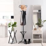 Stand de flori din lemn/otel cu 2 etajere, 57 x 29 x 29 cm, negru/maro - imagine 6
