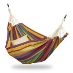 Hamac bumbac XXL, pentru doua persoane, capacitate 300 kg, 2,5 x 150 x 250 cm, multicolor