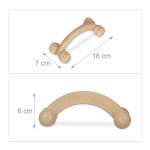 Set masaj, 2 piese, lemn, natur, 6 x 16 x 7 cm - imagine 4
