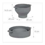 Recipient pliabil din silicon pentru popcorn la microunde, capac si manere, gri, 14,5 x 26 x 20 cm - imagine 6
