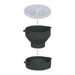Recipient pliabil din silicon pentru popcorn la microunde, capac si manere, negru, 14,5 x 26 x 20 cm - imagine 3