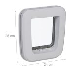 Usa batanta pentru animale de companie, cu tunel din plastic, blocabil, alb/transparent, 25 x 24 cm - imagine 4
