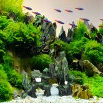 Decor acvariu, design stanca cu temple si pod, 16,5 x 22 x 8 cm, antracit/gri - imagine 5