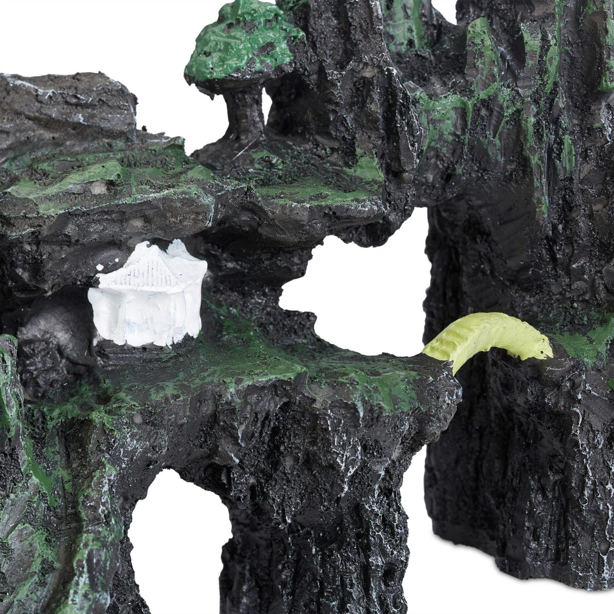 Decor acvariu, design stanca cu temple si pod, 16,5 x 22 x 8 cm, antracit/gri - imagine 6