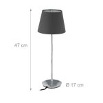 Lampa de birou, cadru flexibil, design atemporal, E14, abajur din material textil, 47 x 17 cm, gri - imagine 4
