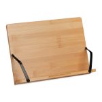 Suport tip stand pentru carti din bambus, 2 brate reglabile, pliabil, 3,5 x 28 x 20 cm, maro