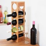 Suport sticle de vin, din bambus, 2 bucati, natur, 53 x 14 x 12 cm - imagine 2
