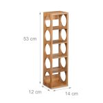 Suport sticle de vin, din bambus, 2 bucati, natur, 53 x 14 x 12 cm - imagine 4