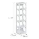 Suport sticle de vin, din bambus, 2 bucati, alb, 53 x 14 x 12 cm, Relaxdays - imagine 4