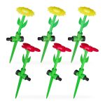 Aspersor cu pulsatii pentru curte si gradina, 6 bucati, 1/2", PP/ABS, verde/galben/roz