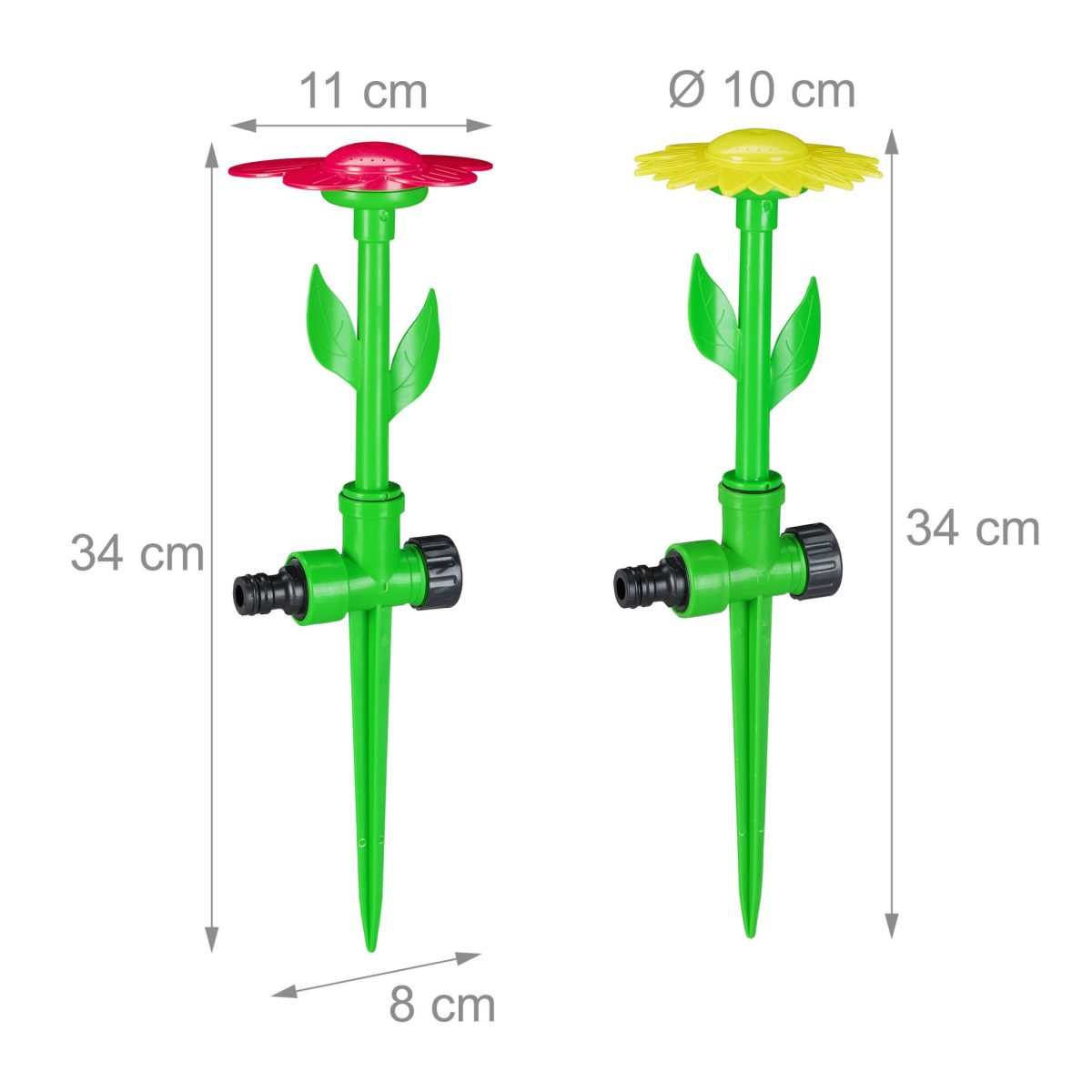 Aspersor cu pulsatii pentru curte si gradina, 6 bucati, 1/2", PP/ABS, verde/galben/roz - imagine 7