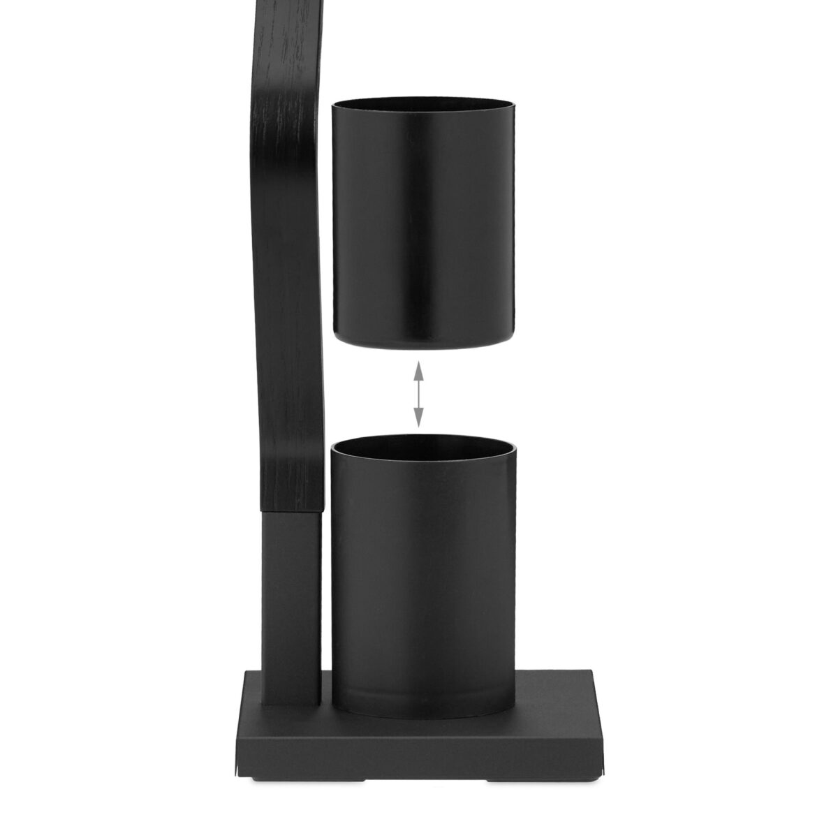 Suport pentru hartie igienica cu perie de toaleta 2 in 1, MDF/otel, 75 x 18,5 x 18,5 cm, negru - imagine 7