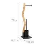 Suport pentru hartie igienica cu perie de toaleta 2 in 1, MDF/otel, 75 x 18,5 x 18,5 cm, nrgtu/maro - imagine 6