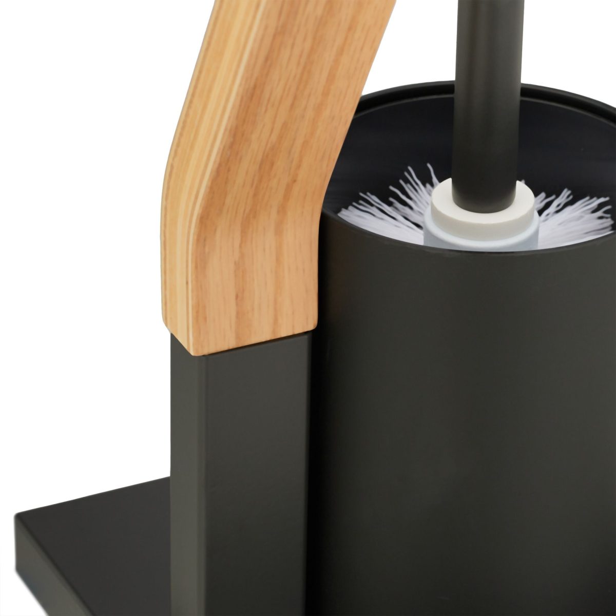 Suport pentru hartie igienica cu perie de toaleta 2 in 1, MDF/otel, 75 x 18,5 x 18,5 cm, nrgtu/maro - imagine 7