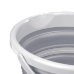 Galeata pliabila din plastic, pentru casa/camping, 10 L, 25 x 34,5 x 33 cm, gri/alb - imagine 2