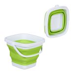 Galeata pliabila din plastic, pentru casa/camping, 5L, 20 x 26 x 25 cm, verde/alb (copiază)