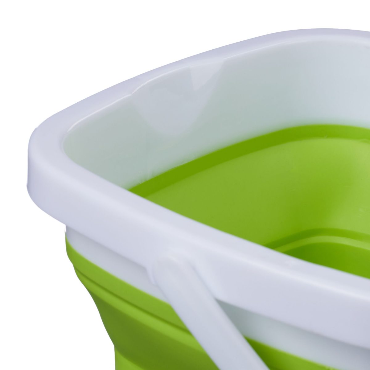 Galeata pliabila din plastic, pentru casa/camping, 5L, 20 x 26 x 25 cm, verde/alb (copiază) - imagine 7
