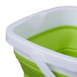 Galeata pliabila din plastic, pentru casa/camping, 5L, 20 x 26 x 25 cm, verde/alb (copiază) - imagine 7
