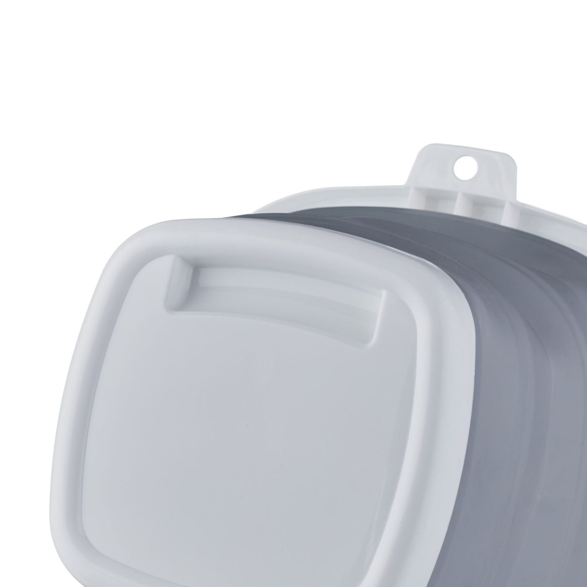 Galeata pliabila din plastic, pentru casa/camping, 10L, 24 x 31 x 30,5 cm, gri/alb - imagine 3