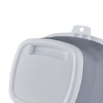 Galeata pliabila din plastic, pentru casa/camping, 10L, 24 x 31 x 30,5 cm, gri/alb - imagine 3