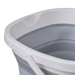 Galeata pliabila din plastic, pentru casa/camping, 10L, 24 x 31 x 30,5 cm, gri/alb - imagine 2