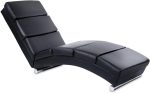 Fotoliu de relaxare pentru living, piele ecologica, stil elegant, modern, 154 x 51 x 73 cm, nergu - imagine 4