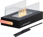 Semineu mobil cu bioetanol , otel, 35 x 18.2 x 14.6 cm, negru