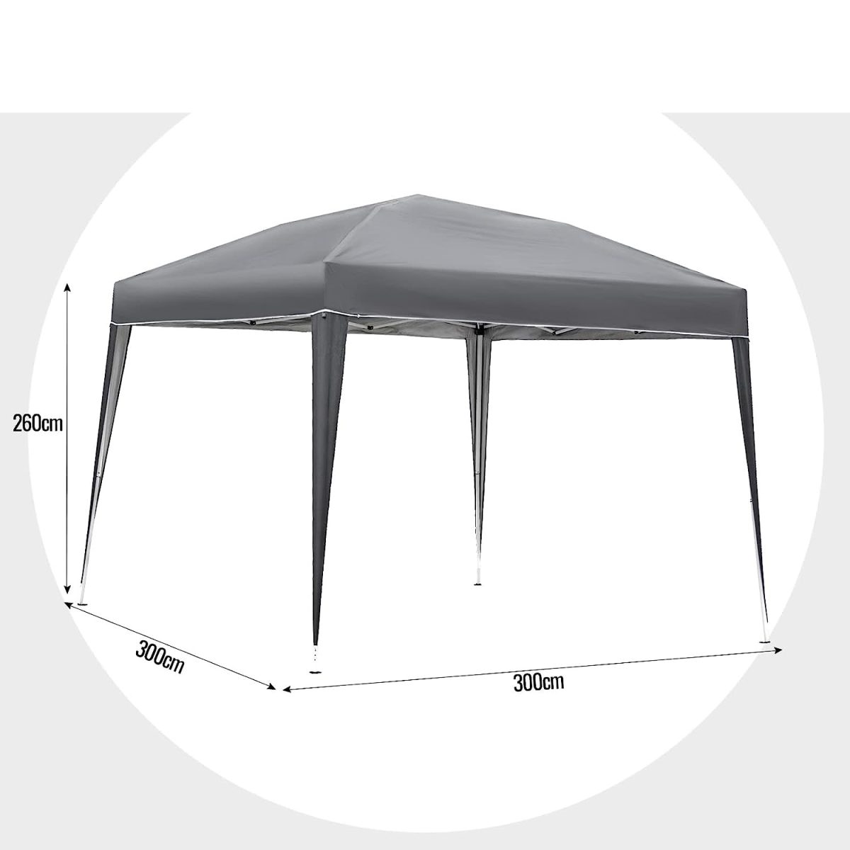 Pavilion impermeabil, cu protectie UV pentru gradina/terasa/curte, pliabil, 3x3m, gri/antracit - imagine 2