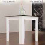 Masa cafea, patrata, lemn/MDF, alb, 80 x 80 x 76,5 cm - imagine 2