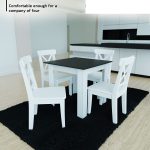 Masa cafea, patrata, lemn/MDF, alb, 80 x 80 x 76,5 cm - imagine 8