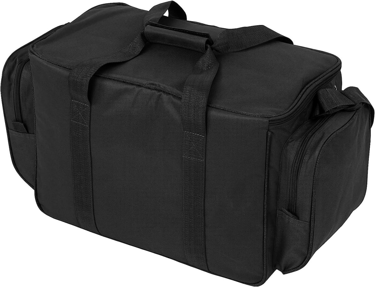 Geanta pescuit impermeabila, 4 compartimente, 56 x 31 x 30 cm, negru - imagine 2